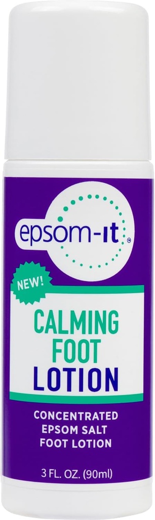 EPSOM-IT Calming Foot Lotion - Rolle auf Magnesiumsulfat Lotion für müde Füße & Knöchel, topische Epsom Salz mit Harnstoff, weichen Tough Skin und gecrackten Heels, Bereitstellung Komfort für Beine und Füße 3.0 Unze