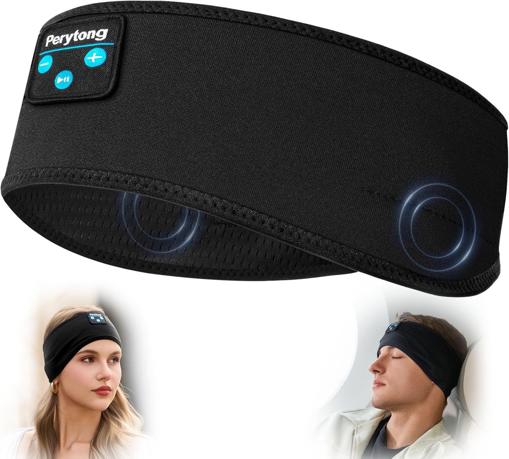 Perytong Alvás Fejhallgató Bluetooth Fejpánt Vezeték nélküli Fejpánt Side Sleepers - Alvó fejpánt Insomnia Nuit Travel, Ajándék nőknek Férfi Anya Apa