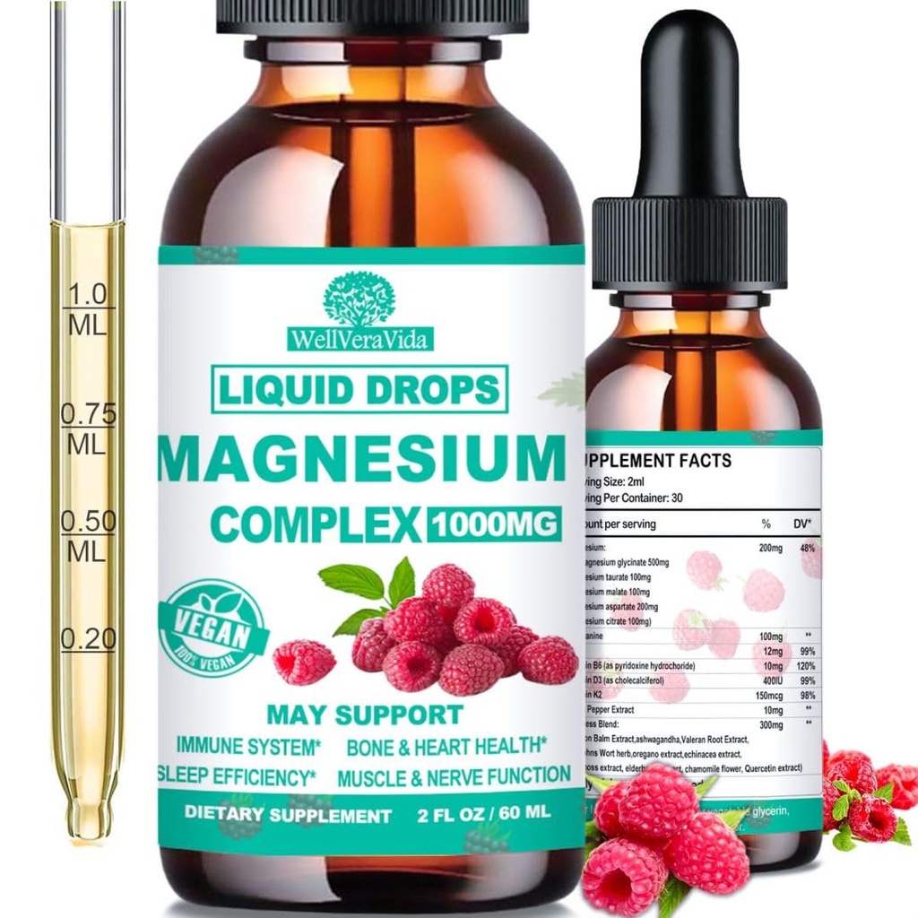 Cortisol Detox für Damen und Herren w. Super Calm 16-in-1 Magnesium, Theanin, Ashwagandha, St Johns Wort, Lemon Balm, Cortisol Wellness Flüssigkeitstropfen für Balanced Cortisol, Harmone Balanced & Relaxation