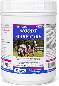 SU- PER Moody Mare Care Powder - Herbal Blend Kiegyenlített Disposition & Normal Behavior in Horses - 2,5 font (2 csomag)
