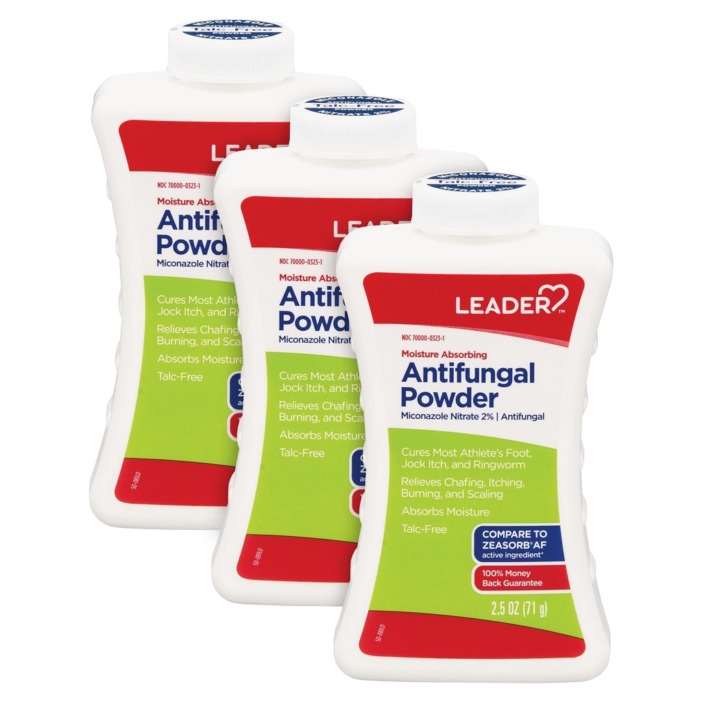 LEADER Athlete 's Foot AF Powder, Nedvesség Absorbing, Talc- Free, 2.5 Ounce