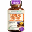 Saffron-Ergänzungen – 89mg Saffron-Extrakt und 1000mg Tumeric Blend – Kurkuma-Ergänzung mit Ceylon Cinnamon und Cardamom für Stimmung, Gedächtnis und Augengesundheit – Gemeinsame Ergänzungen für Frauen & Männer – 60 Zähler