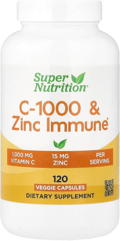 SuperNutrition, C- 1000 & Cink Immune, Seasonal Support Formula *, Antioxidáns védelem *, 120 napos ellátás (Csomagolás május Vary)