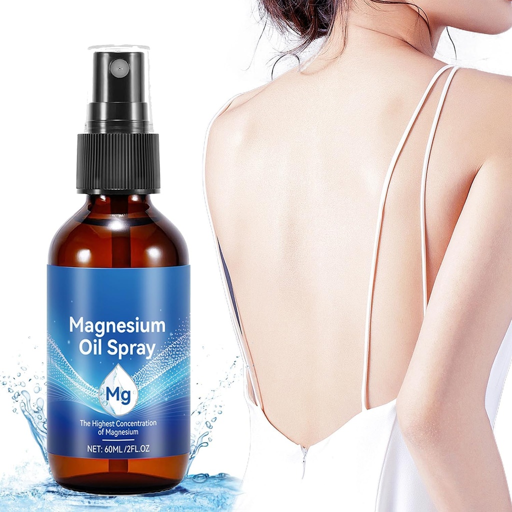 Reines Magnesiumöl Spray, Magnesium Spray, keine ungesunden Spurenminerale - 100% reines organisches natürliches Magnesiumspray, Joint Health & Sleep Support, schnelle Absorption - einfach zu bedienen