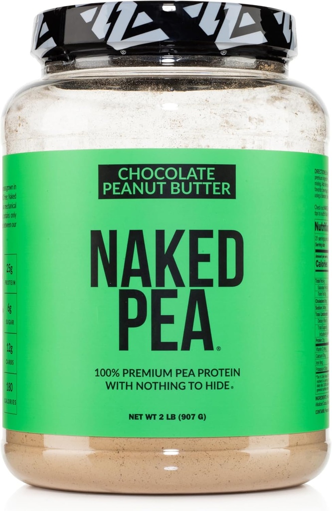 Naked Pea - Chocolate Peanut Butter Protein aus US & Canadian Farms, Organic Cocoa, Organic Coconut Sugar - No GMO, No Soy, and Gluten Free, Aid Growth and Recovery - 21 Portionen