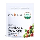 KOYAH - Bio Acerola Pulver: Freeze-Dried, 100% rein, 500 mg Natürliches Vitamin C pro Scoop, Ganz-Food, Non-GMO, Vegan, 60 Servierungen, Hergestellt aus Acerola Kirschen in Brasilien