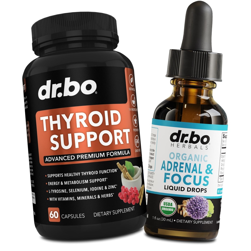 Schilddrüsen-Unterstützung & Adrenal Fokus Tropfen - Schilddrüsen-Ergänzungskomplex mit L-Tyrosin Selen-Iodin & Organic Adrenal-Unterstützung Ergänzungen Fokus Flüssigkeitstropfen - Natürliche Gehirn und Gedächtnis Fatigue Aufmerksamkeit