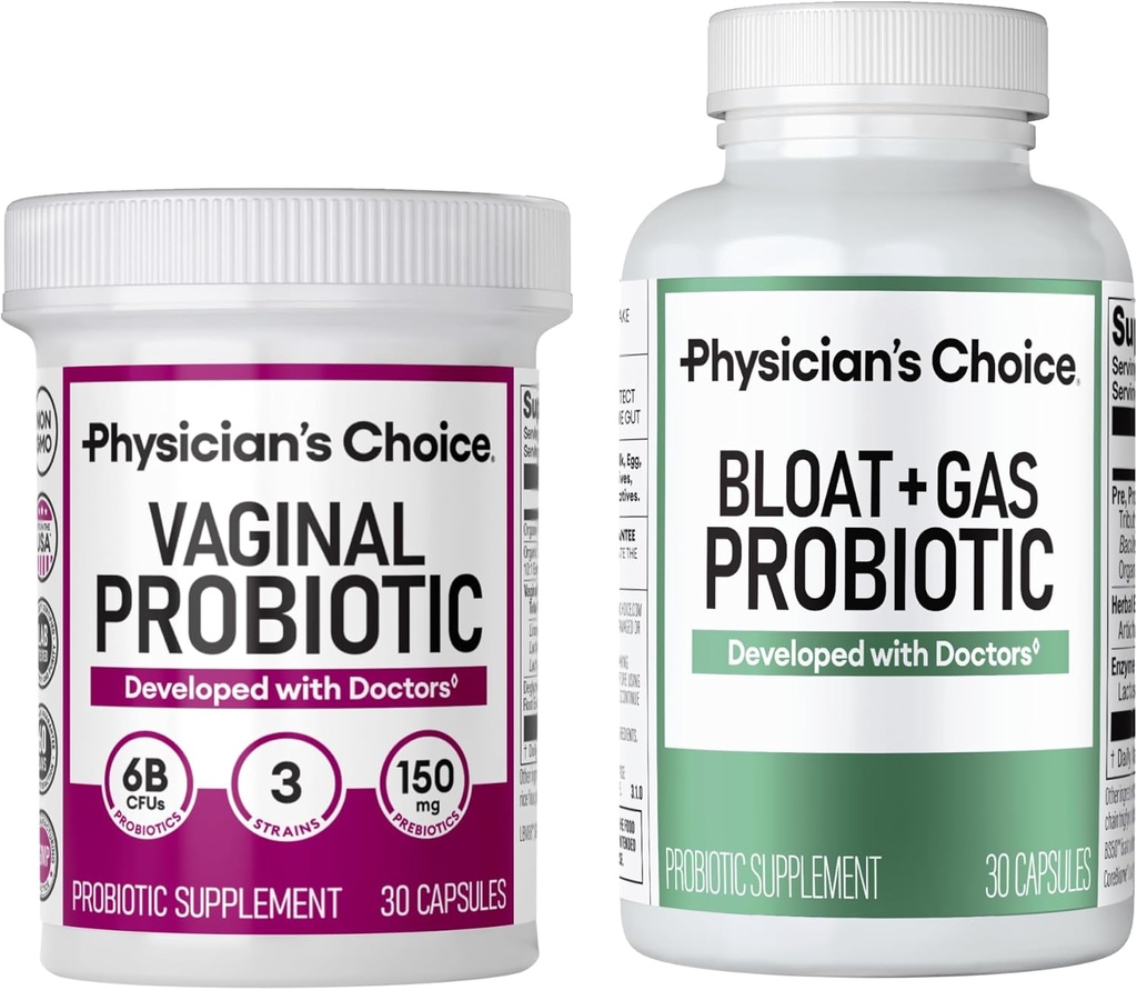 Orvosa CHOICE Vaginal Wellness Probiotic 30ct + Bloat & Gas Probiotic 30ct - Havi Relief Combo nőknek