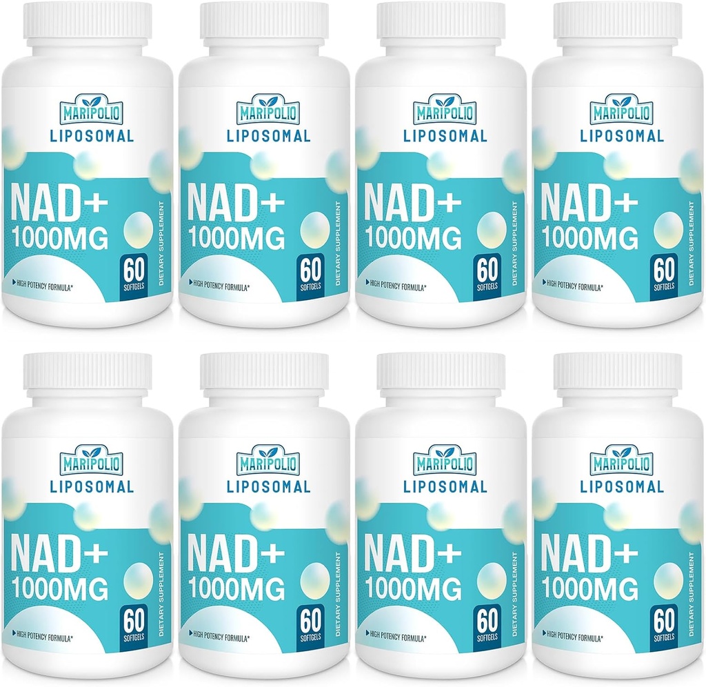 Liposomal NAD+ Ergänzung 1000 mg | Höchste NAD Pontecy | Max Absorption | Reine NAD Ergänzung | Energie und DNA Reparatur, Alterung Verteidigung, Gehirn Funktion | 480 Softgels