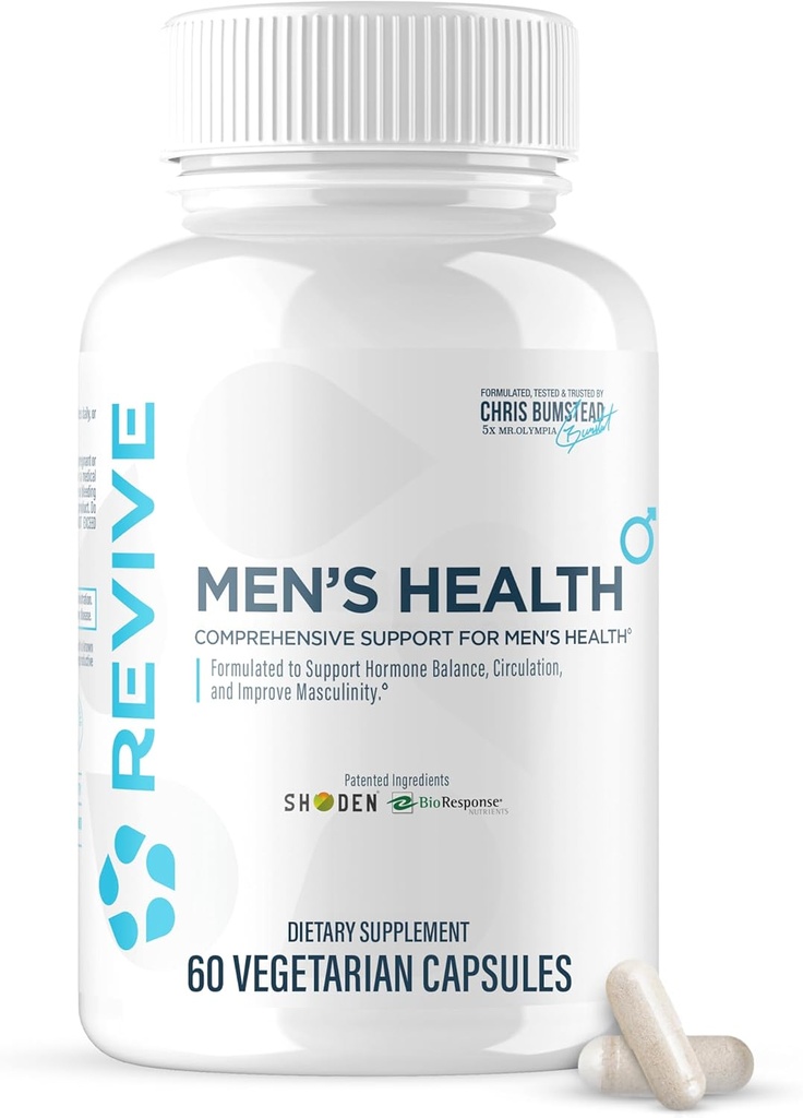 Revive MD DIM Ergänzung für Männer – unterstützt Hormon Balance, männliche Sexual & Prostata Gesundheit – Gesunde Testosteron & Estrogen Levels mit Ashwagandha & Grüner Tee (60 Vegetarische Kapseln, 30 Portionen)