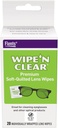 Flens lencse törli, Törli 'N Clear, 20 Count, Pre- Moistened, Streak- Free, Safe for Glass, Anti- Fog, Gyenge tisztítás, Clear Vision, Egyénileg csomagolva utazási és kényelmi, Készült az Egyesült Államokban