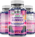 FRESH HEALTHCARE Elderberry Gummis mit Vitamin C, Zink & Sambucus Elderberry 30:1 Extrakt - 100% Vegan - Immununterstützung für Erwachsene & Kinder - 120 Count Gummy Supplement