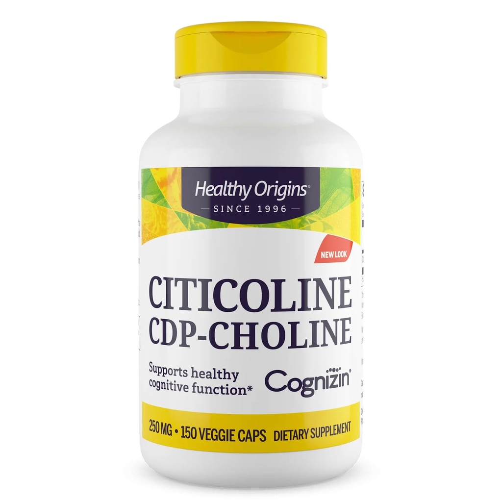 Egészséges eredetűek Cognizin (Citicoline), 250 mg - Agypótlás memória Citicoline CDP kolin - Non-GMO, Vegan & Gluten- Free Supplement - 150 Veggie kapszula
