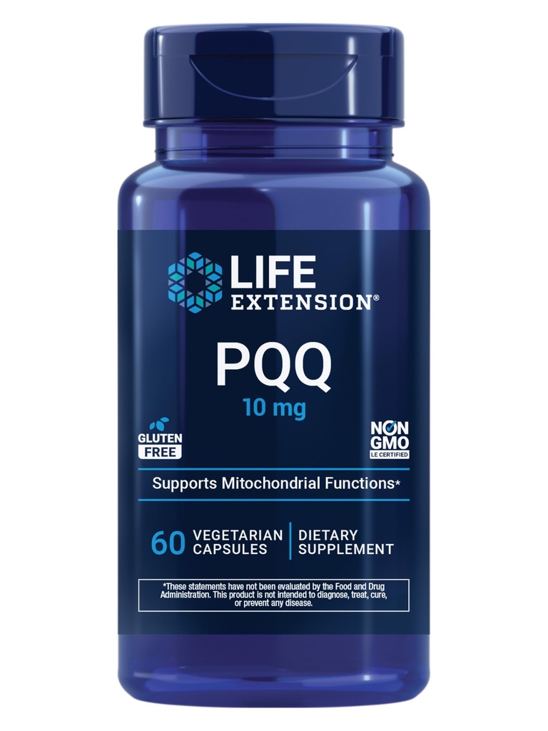 Life Extension PQQ Caps – Pyrroloquinolin Quinone, 10 mg – Fördert das Wachstum der neuen Mitochondrien, ATP, Energieunterstützung – Glutenfrei, Non-GMO, Vegetarisch – 30 Kapseln