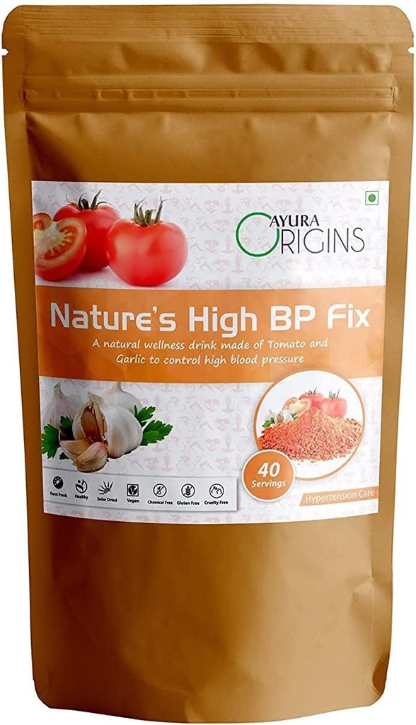 BETT AYURA Origins Nature’s High BP Fix,Herbale Ergänzung zu helfen niedriger Bluthochdruck, Hypertension Relief, unterstützt Herzgesundheit, mit reinen Tomaten und Knoblauchpulver, 200 Gramm