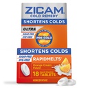 Zicam Ultra Cold Remedy Cink Rapidmelts, Orange Cream Flavor, Homeopátia, Cold Shortens Medicine, Shortens Cold Periféry, Sugar- Free, Dye- Free, 18 Count