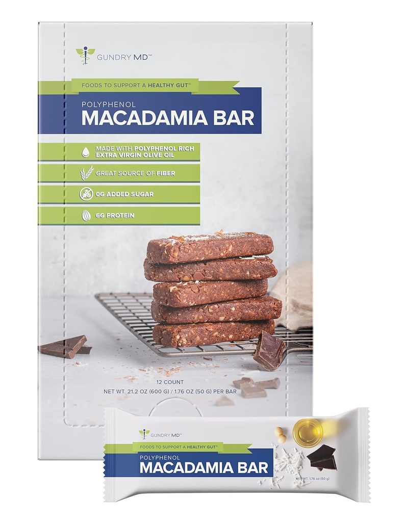 Gundry MD Polifenol Rich Macadamia Nut Bars, 12 Pack