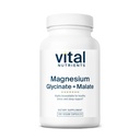 Vital Nährstoffe Magnesium Glycinate + Malate | 120mg Vegan Magnesium Ergänzung für Frauen und Männer | Muskel, Herz, Knochen Unterstützung* | Fördert Entspannung | Gluten, Dairy und Soy Kostenlose | 100 Kapseln