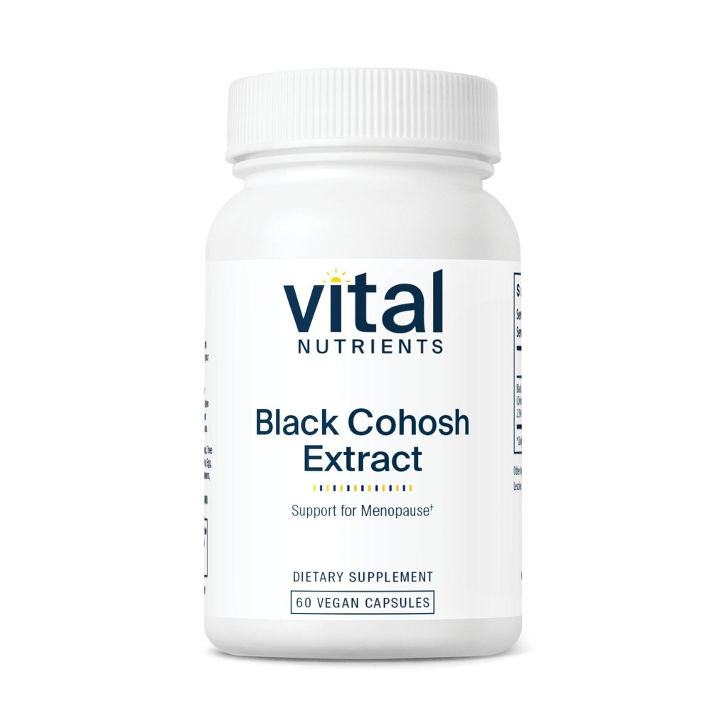 Vital Nährstoffe Black Cohosh Extract 250mg| Vegan Ergänzung für Frauen Menopause, Hormonal Balance und PMS Unterstützung* | Gluten, Dairy und Soy Free | Non-GMO | 60 Kapseln