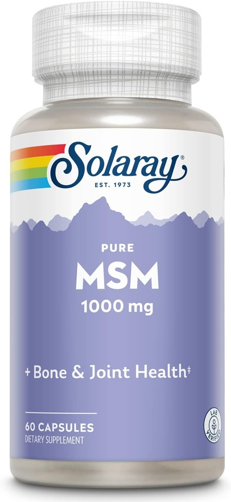 SOLARAY Tiszta MSM kapszula, 1000 mg, 60 gróf