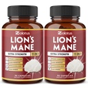 Zolotus 2 Packungen 90 Kapseln Lions Mane Mushroom Supplement, 6 Monate Versorgung mit Cordeyceps, Reishi, Ashwagandha, Fokus, Memory und Gehirn Support Supplement, Immununterstützung, Energie Pillen