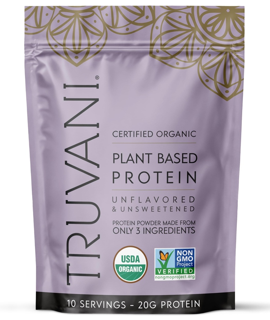 Truvani Vegan Pea Protein Promoture 124; Flavoired A124; 20g Organic Plant Based Protein