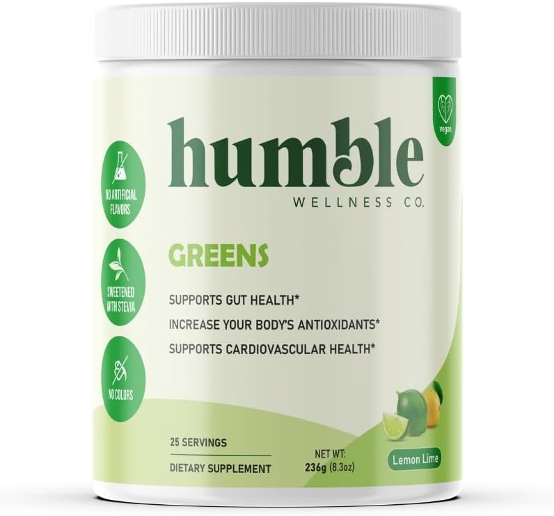 Greens Powder: Antioxidant Boost, Herz-Kreislauf-Gesundheit, Gut-Gesundheit, 24 Bio-Fruchten & Veggies, Glutenfrei, Vegan, kein Zucker hinzugefügt, Non GMO, Made in the USA, 25 Servierungen
