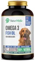 Omega 3 Halolaj kiegészítés kutyáknak és macskáknak - 1000 mg Tiszta DHA és EPA Omegas - Támogatja az egészséges kabátot és bőrt, szívet, immunrendszert, ízeket és hip - 180 lágyítót