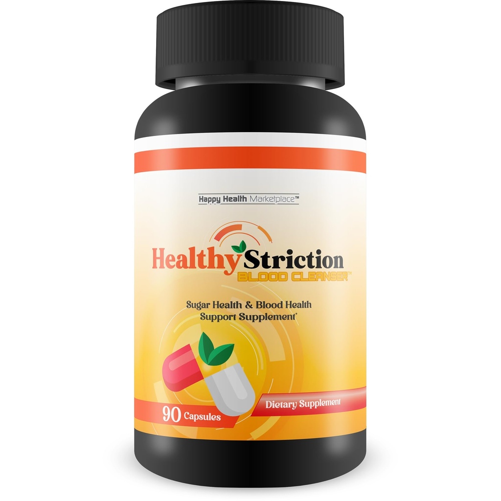 Healthy Striction Blood Cleanser - Our Best Blood Cleanser for Sugar Support & Blood Support - Blood Balance Blood Booster Circulatory Supplements - Sugar Health Blood Health - Circulatory Support
