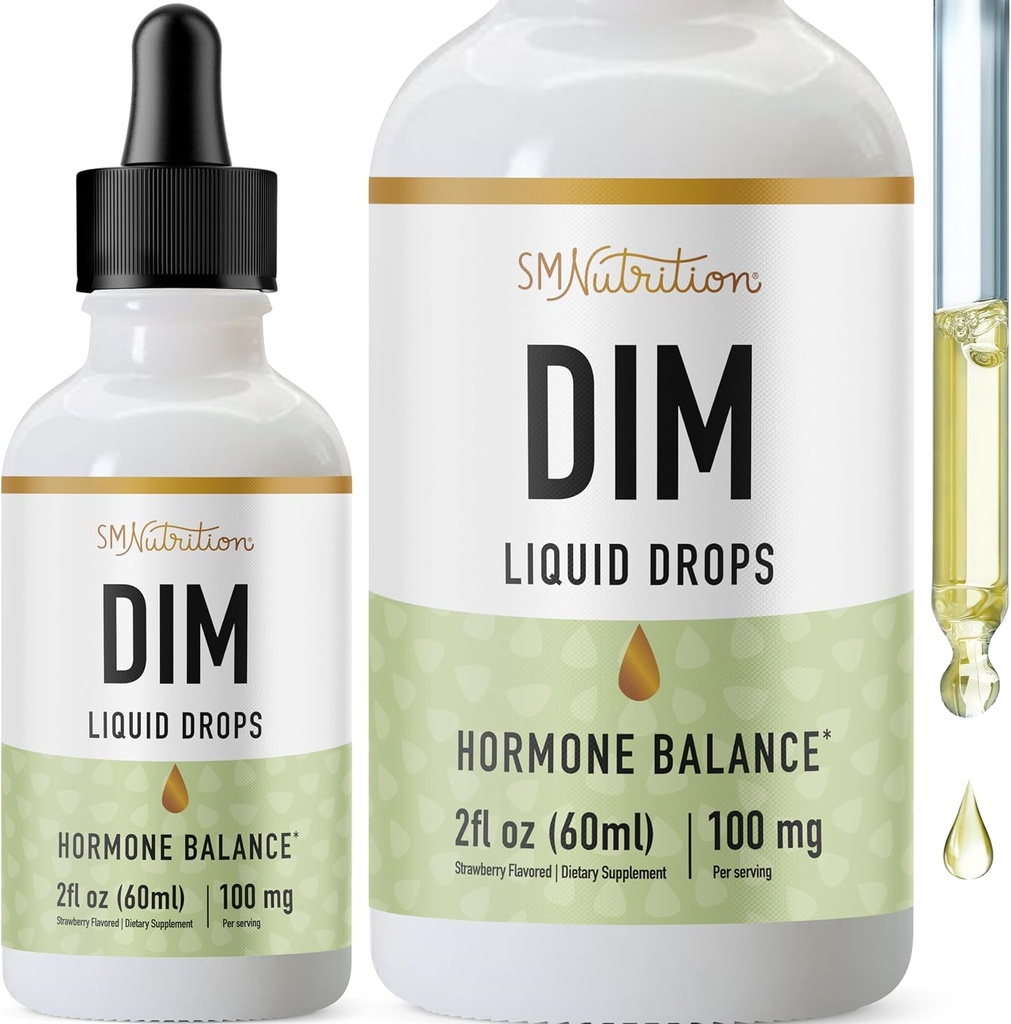 DIM Liquid Drops Supplement 100mg für Estrogen Balance für Frauen und Männer | Hormon Balance, Menopause Ergänzungen für Frauen, PMS Unterstützung & Antioxidans Unterstützung | Vegan, Non-GMO, Third-Party getestet