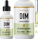 DIM Liquid Drops Supplement 100mg für Estrogen Balance für Frauen und Männer | Hormon Balance, Menopause Ergänzungen für Frauen, PMS Unterstützung & Antioxidans Unterstützung | Vegan, Non-GMO, Third-Party getestet