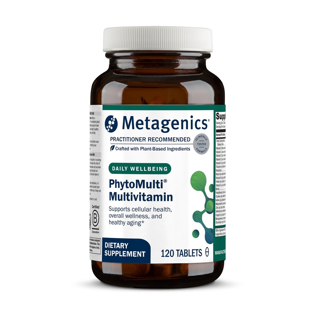 Metagenics PhytoMulti Multivitamin - Unterstützt gesundes Altern, Cellular Health & Gesamt Wellness - Für Männer & Frauen - Über 20 essentielle Vitamine & Mineralien - Mit Vitamin B6, Lutein & Zink - 120 Tabletten