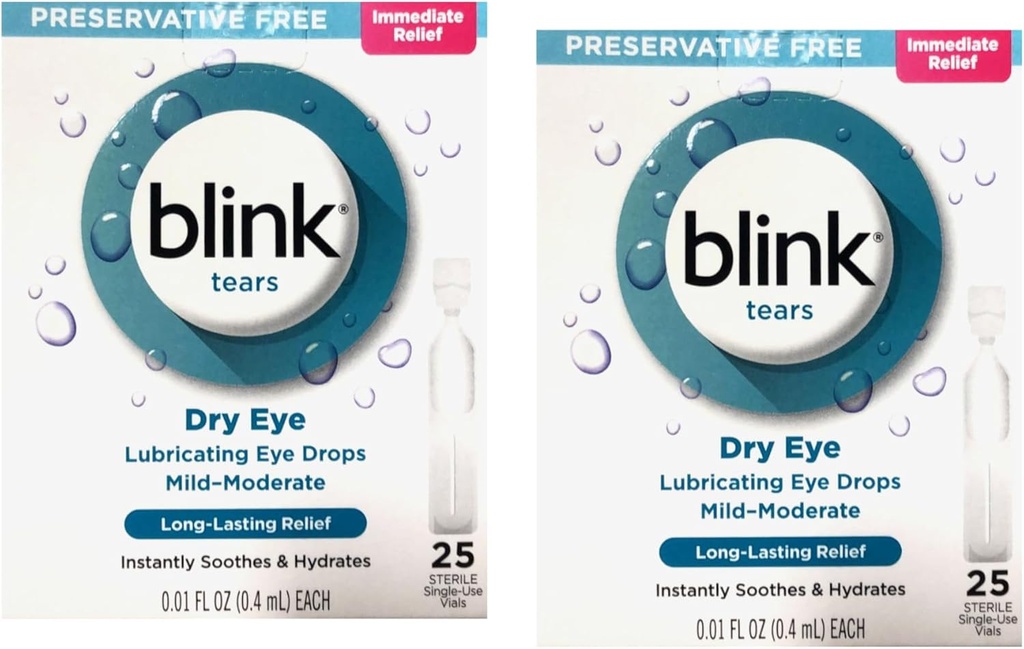 Blink Tears Presentative Free Lkenating Eye Drop 25 ct 0,01 fl oz EA (0,4 ml EA) (2-es csomag)