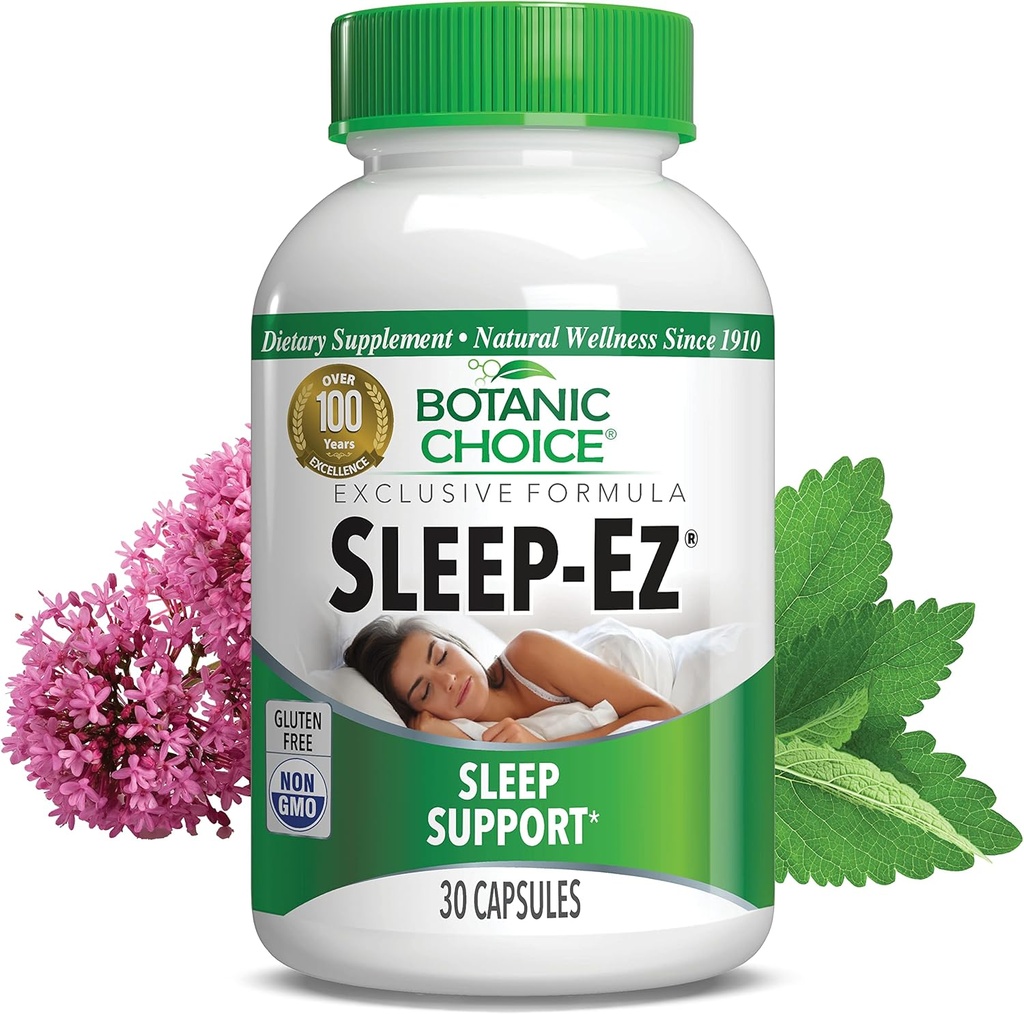 Botanische Wahl Schlaf-Ez- Leistungsstarke Mischung aus Valerian Extract, Melatonin, Hopfen, Kava Kava und Zitronenbalsam, um Foster schlafen ohne Grogginess (30 Kapseln)