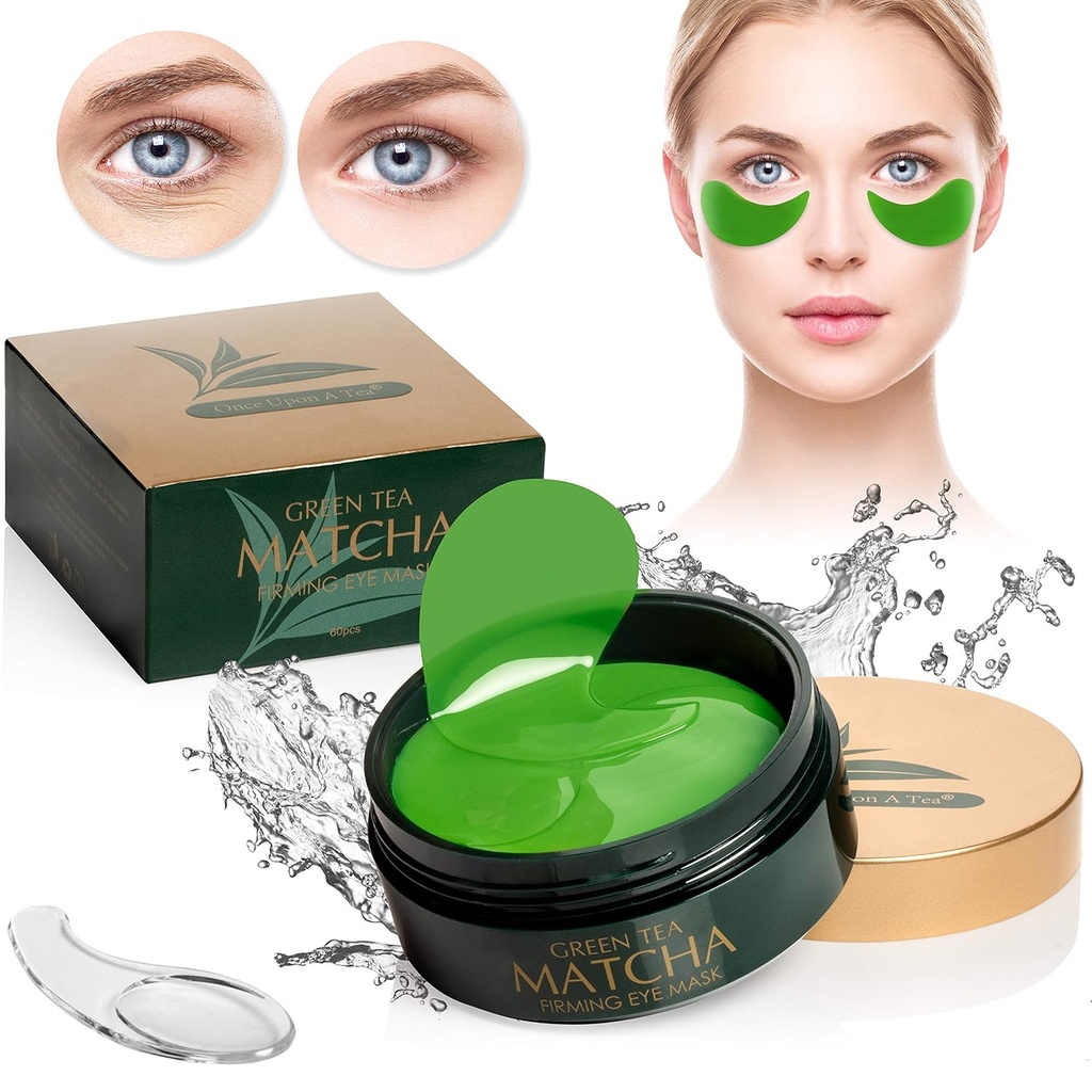 Grüner Tee Matcha Firming Augenmaske, 30 Paar Collagen Patches für feine Linien, Falten, Unter Augentaschen & Puffy Eyes Behandlung, Gesicht Gel Pads, die die Zeichen des Alterns reduzieren