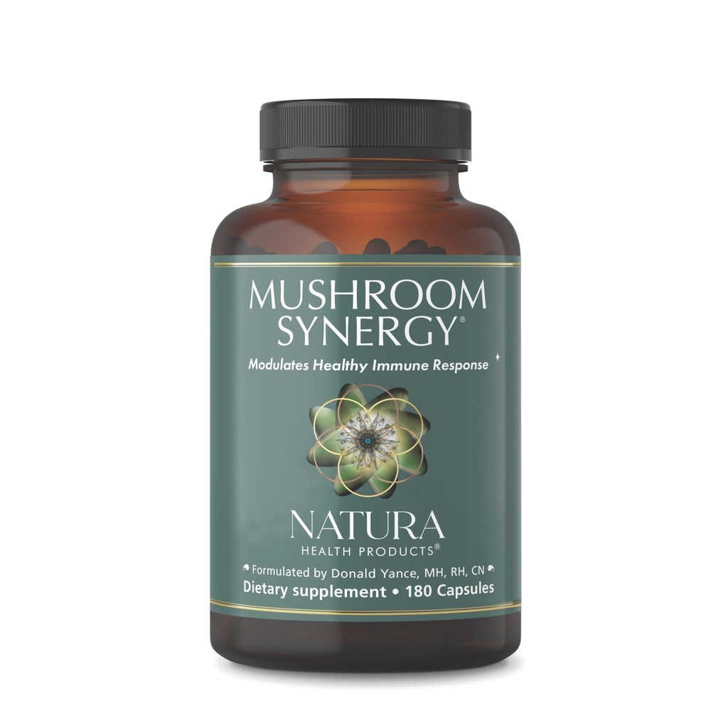 Natura Health Products Mushroom Synergy Supplement - Mit Turkey Tail, Red Reishi, Chaga, & Poria Pilze - Moduliert gesunde Immunantwort* (180 Kapseln)