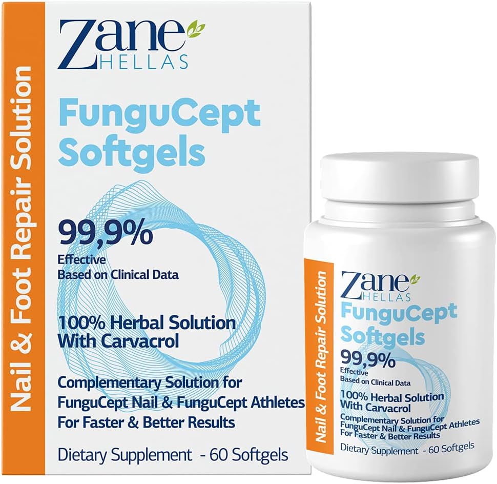 Zane Hellas FunguCept Softgels für schnellere und bessere Ergebnisse. Supportive Produkt für FunguCept Nail & Athlete. 60 Softgels.