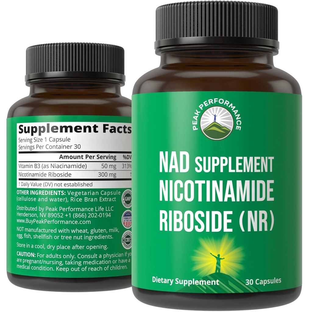 Nicotinamid Riboside NR Supplement. NMN Alternative NAD-Ergänzung + Niacinamid für NAD+ Ebenen wie wir Alter. Dritte getestet, Non-GMO, Glutenfrei, Vegan NR Vitamin-Ergänzungen für Frauen und Männer