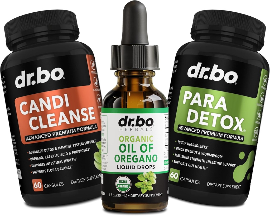 Oregánó olaj Szerves folyékony cseppek és tisztított kapszula - Oregánó szerves olaj Tinktúrás kivonat, Candi Cleanse Detox - Caprasav, Wormwood Black Walnut & Clives kapszula