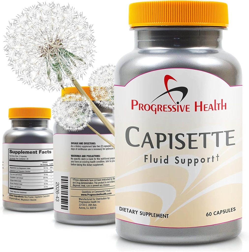 Capisette Water Retention Support - Reduziert Geschwollene Füße, Knöchel und Beine - Reduzieren Swelling & Fluid Retention von Edema. Inklusive: Kalium, Dandelion Root, & Mehr-Diätsergänzung (60 Kapseln)
