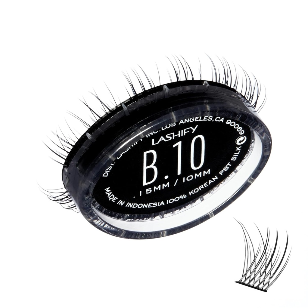 Lashify Merd 10mm Gossamer DIY Eyelash Extensions Refill, Black, Easy False Eyelash for a Natural Look
