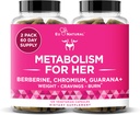 Metabolizmus neki - Appetite & Metabolizmus Támogatás nők számára - Curb Keserű, Csökkentése Caloric Intake & Promote Feelings of Fullness - Berberine, Króm Picolinate & Guarana - 120 Veg kapszula