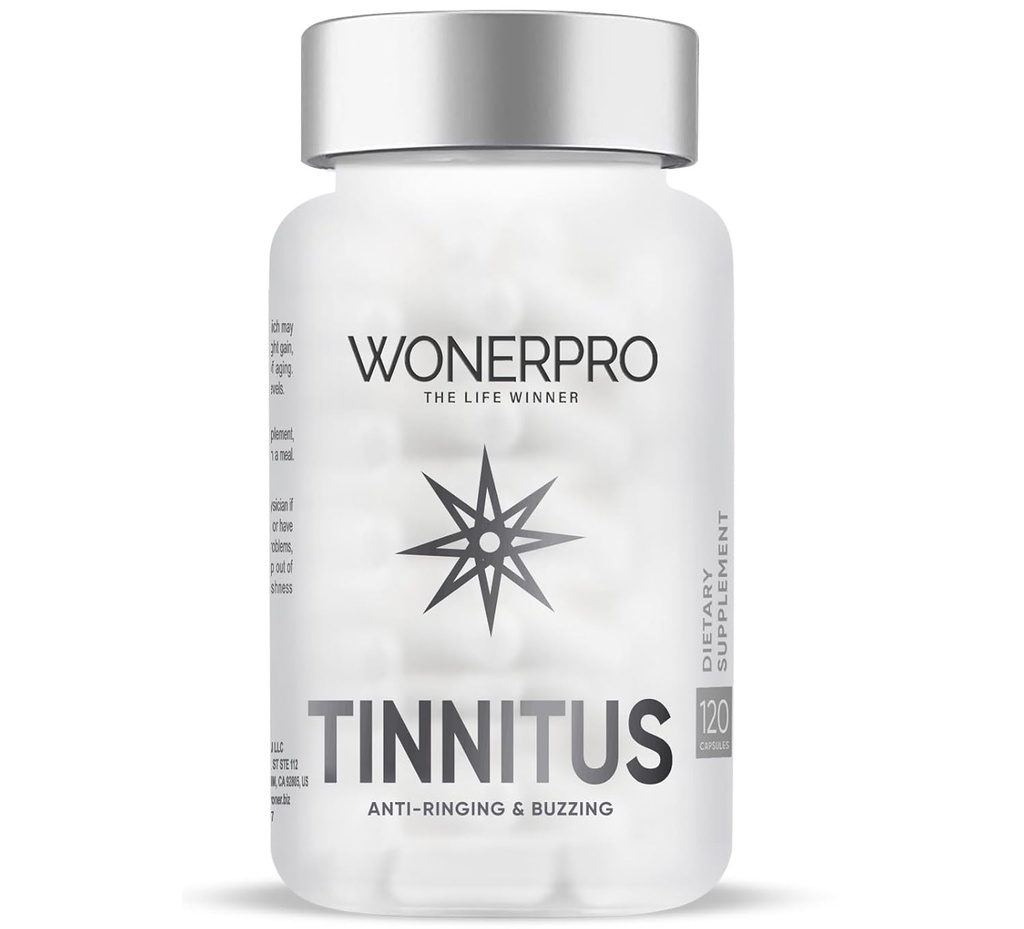 Tinnitus Relief for Ringing Ears, 120 kapszula Fül Health Vitamins támogatja a hallás veszteség és csökkenti a csengő A fül a férfiak és nők
