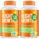 Pack of 2 Height Growth Maximizer - Made in USA - Natürliche Höhe Steigerung Booster & Teen Vitamine - Pillen zu wachsen Taller bei jedem Alter - Knochenwachstumsergänzung für Erwachsene & Kinder - 120 Kapseln