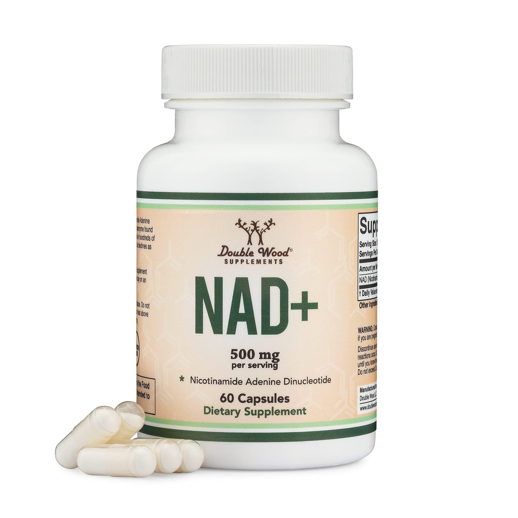 Double Wood Supplements NAD Anti Aging & Cell Regeneration | 500mg von 95% Pure NAD+ Pro Serving, 30 Tage Versorgung | Ähnlich wie Nicotinamid Riboside | Third Party Tested, Vegan Safe, Non-GMO