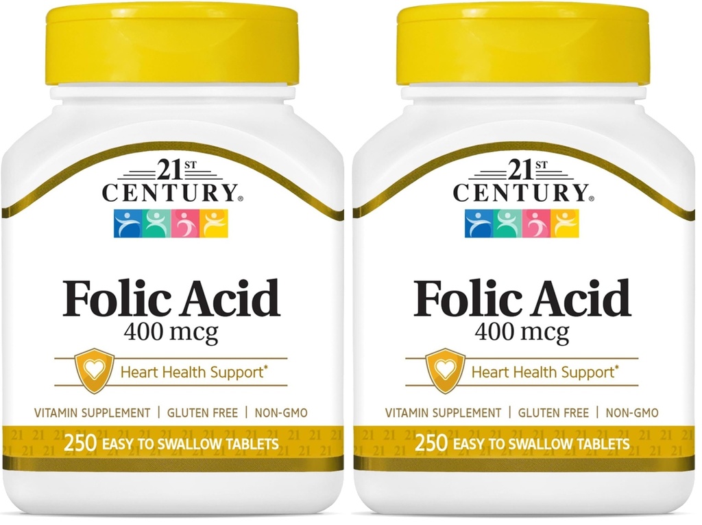 21. Century Folic Acid 400 µg tabletta, 250 gróf (2 darabos csomag)
