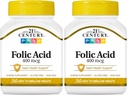 21. Century Folic Acid 400 µg tabletta, 250 gróf (2 darabos csomag)