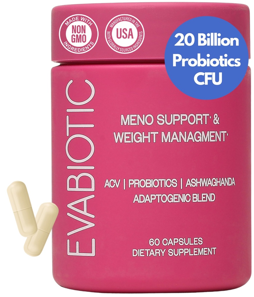 Vollständige Menopause Vitamine - Ashwaghanda, Probiotics, ACV für Gewichtsmanagement, Heiße Flashes, Nachtsüße, Bloat, Hormon Balance - Vegan 60 Caps Menopause Ergänzungen für Frauen Non-GMO