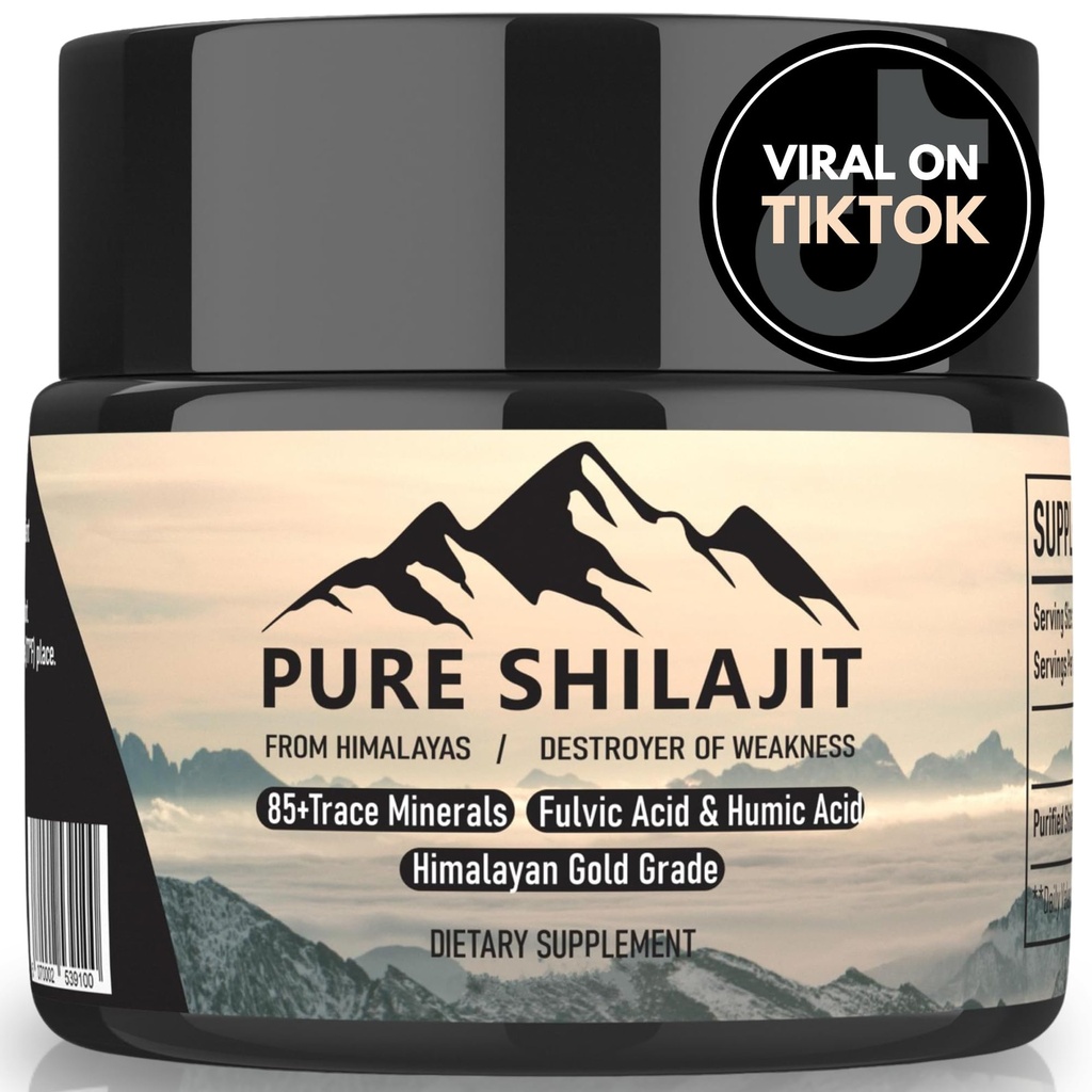 Himalayan Harz für Männer und Frauen, organische natürliche Ergänzung mit 85+ Spuren Mineralien + Huminsäure, hohe Potenz Bereitstellung von Energie, Stärke und Immunität (30g neu)