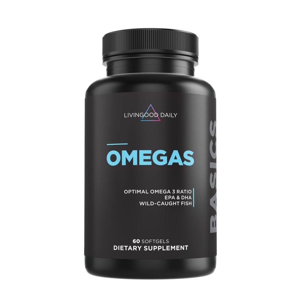 Livingood Daily Fish Oil Omega 3 Supplement, EPA und Dha von Wild Caught Fish, Omega 3 Fettsäuren für Herz, Gehirn und Joint Health für Männer und Frauen, Glutenfrei, 30 Tage Versorgung, 60 Softgels